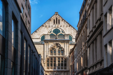 View of the Stock Exchange in central Antwerp in Belgium, Europeの写真素材