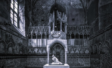 Interior, the Malbork Castle of Teutonic Knights Order, Malbork, Poland, Europe, UNESCO World Heritage Siteの写真素材