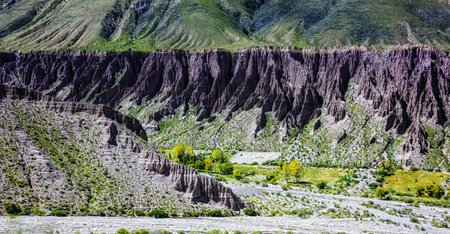 Massif in the Quebrada de Humahuaca valley of Jujuy Province Argentina, north of Salta, South Americaの写真素材
