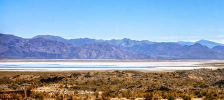 Salinas Grandes along the N52, east of Susques, Puna region, high-altitude (3400m) Andes mountains, Argentine, Latin Americaの写真素材
