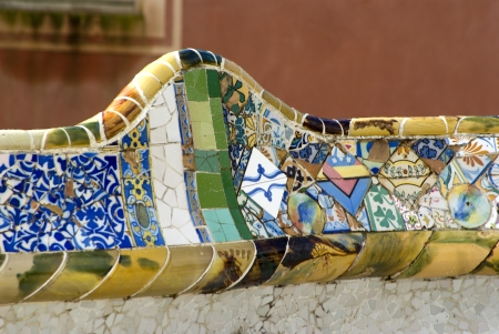 BARCELONA, SPAIN -  The famous Park Guell   in Barcelona, Spain  Park Guell is the famous park designed by Antoni Gaudi and built in the years 1900 to 1914のeditorial素材