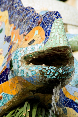 BARCELONA, SPAIN -  The famous Park Guell   in Barcelona, Spain  Park Guell is the famous park designed by Antoni Gaudi and built in the years 1900 to 1914のeditorial素材