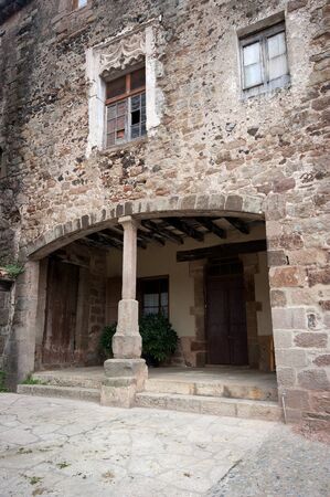 View of the medieval village of Santa Pau Catalonia Spain
