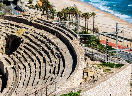Roman amphitheater of Tarragona Catalonia Spainの写真素材