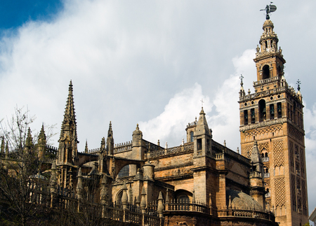 The famous La Giralda cathedral in Seville.Spainの写真素材