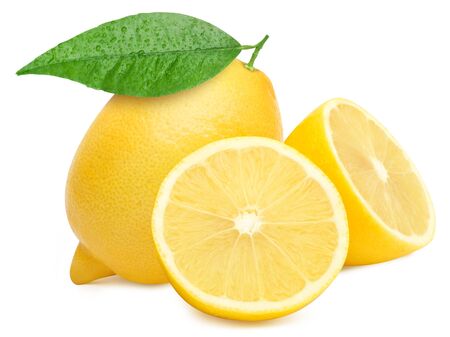 Lemons isolated on white backgroundの写真素材