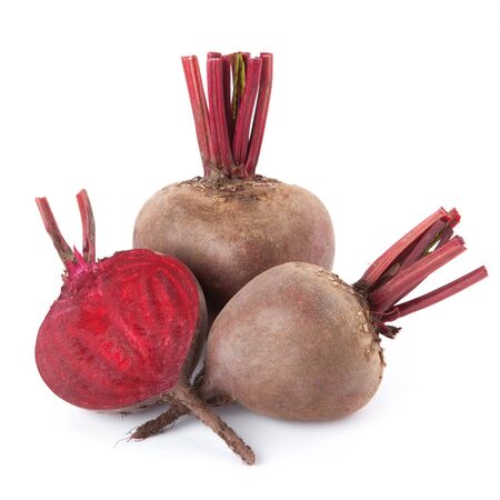 fresh beetroot isolated on white backgroundの写真素材