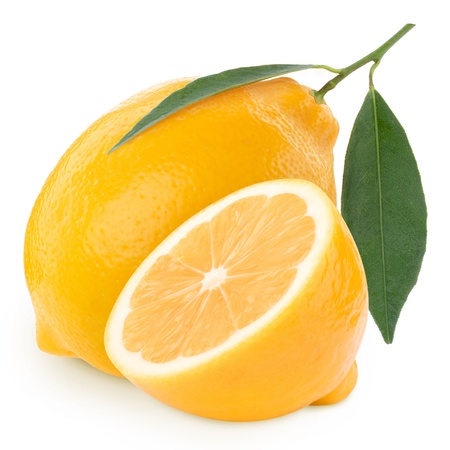 Lemons isolated on white backgroundの写真素材
