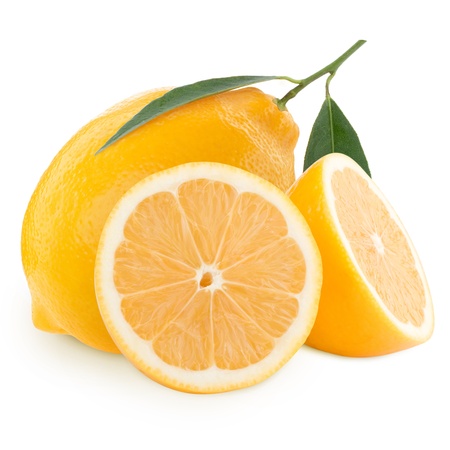 Lemons isolated on white backgroundの写真素材