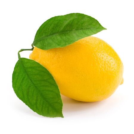 Fresh lemon citrus isolated on white backgroundの写真素材