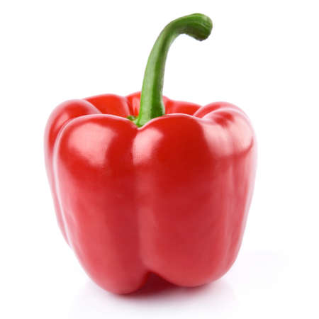 Red Peppers on white backgroundの写真素材
