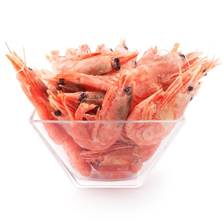 frozen prawn for the glass plateの写真素材
