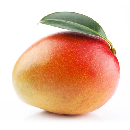 mango fruit isolated on white backgroundの写真素材
