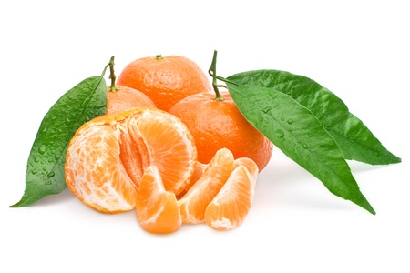 Tangerine isolated on white background, tasty and healthy fruitの写真素材