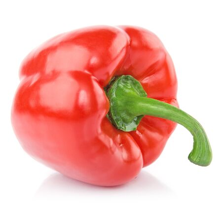 Red Peppers on white backgroundの写真素材