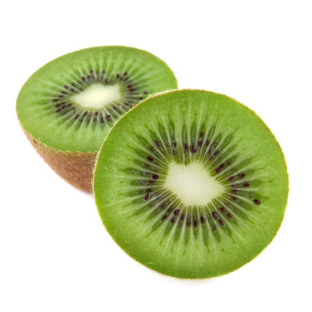 kiwi fruit isolated on white backgroundの写真素材