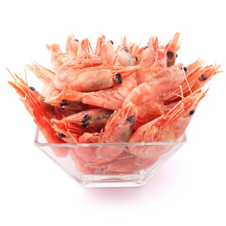 frozen shrimp for the glass plateの写真素材