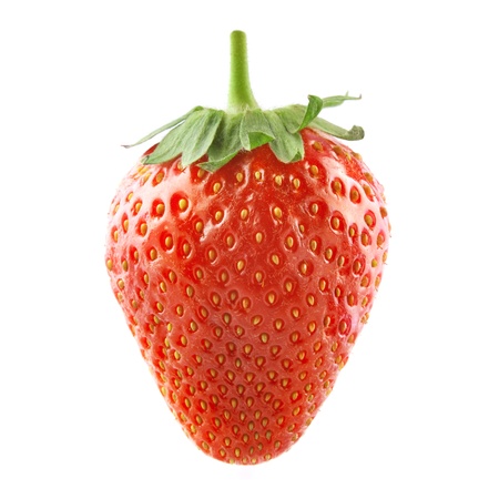 Fresh red strawberry isolated on white backgroundの写真素材
