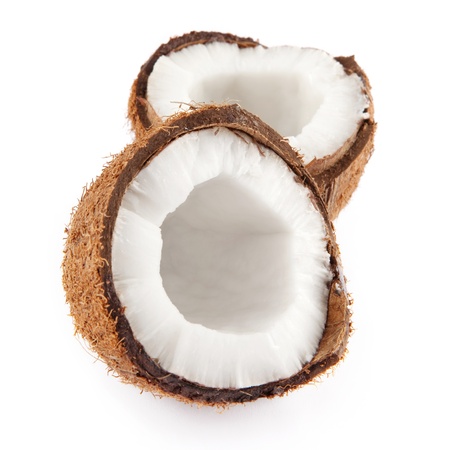 Two coconut halfの写真素材