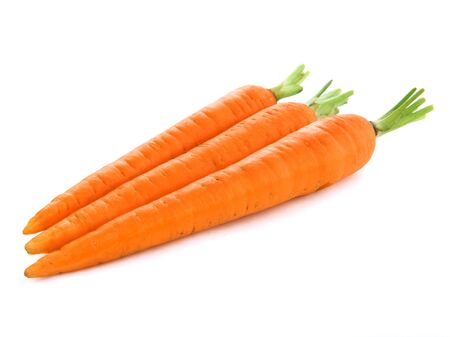 Fresh carrots isolated on white background の写真素材