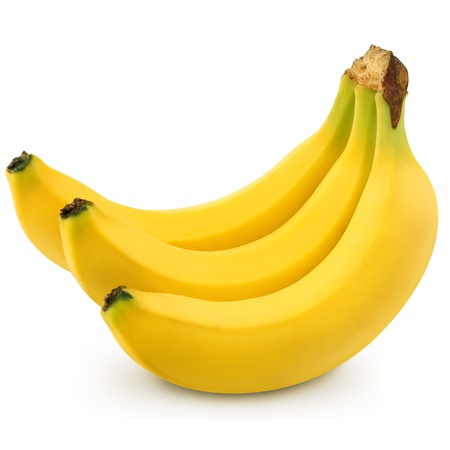 Bunch of bananas isolated on white background + Clipping Pathの写真素材