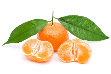 Tangerine isolated on white background, tasty and healthy fruitの写真素材
