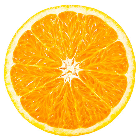 orange slice isolated on white background 