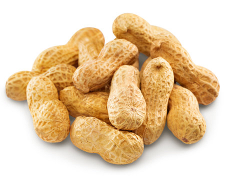 Dried peanuts. Clipping Path