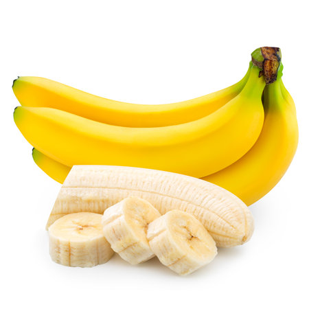 bananas isolated on white backgroundの写真素材