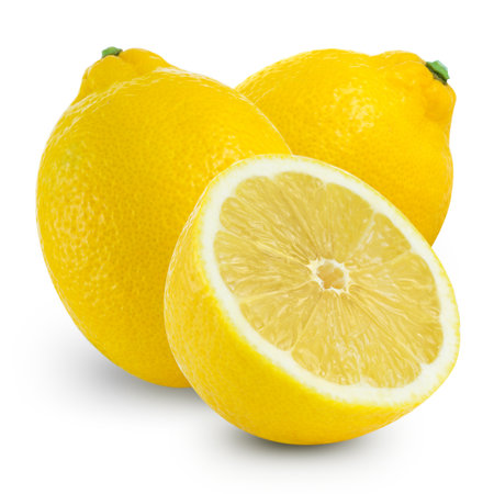 lemon isolated on white backgroundの写真素材
