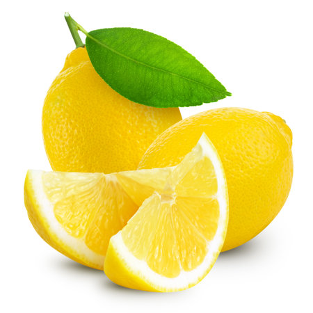lemon isolated on white backgroundの写真素材