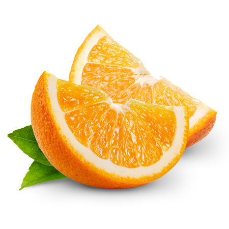 orange fruit slice isolatedの写真素材
