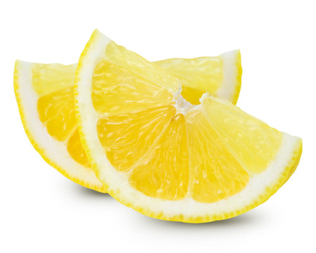 lemon half isolated on white background. Clipping Pathの写真素材