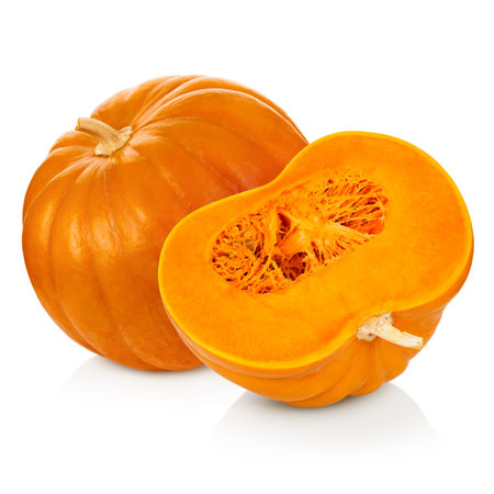 Pumpkins on a white backgroundの写真素材