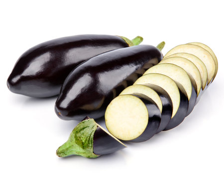 Eggplant isolated on whiteの写真素材