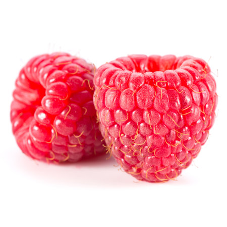 raspberries isolated on white background