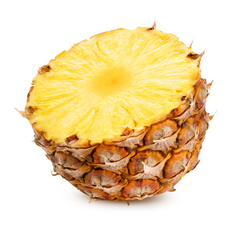 pineapple half isolated Clipping Pathの写真素材