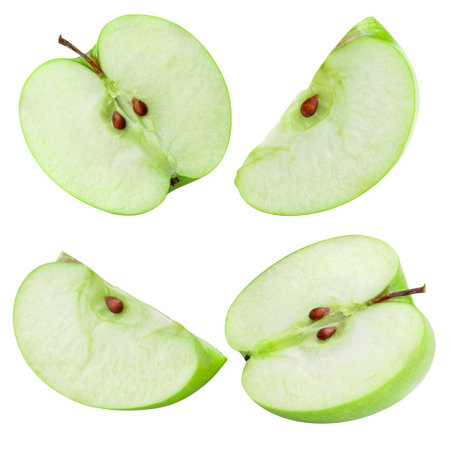 Green apple half collection の写真素材