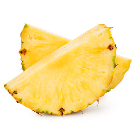pineapple with slices isolated Clipping Pathの写真素材