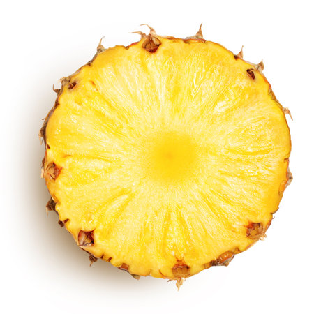 pineapple with slices isolated Clipping Pathの写真素材