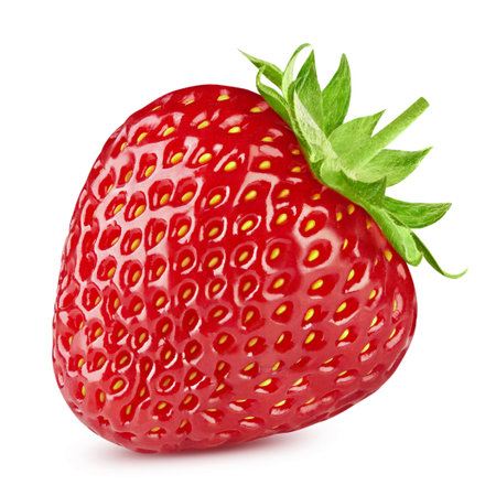 Strawberry half isolated on white background. Clipping Pathの写真素材