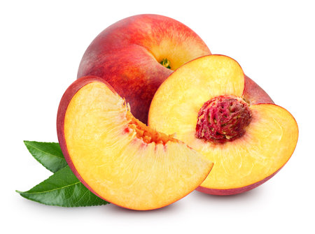Peach fruit sliceの写真素材