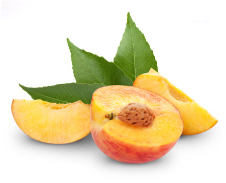 Peach fruit sliceの写真素材