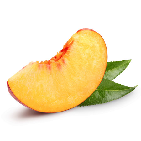 Peach fruit vector illustration. Peach on white backgroundのイラスト素材