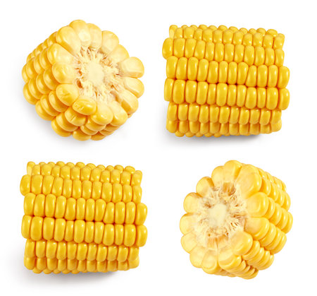 Corn Clipping Path isolated on whiteの写真素材