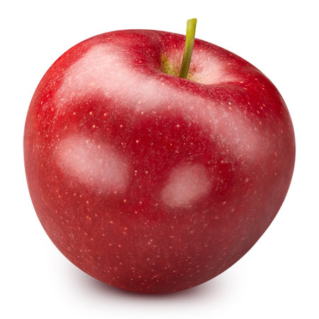 Red apple isolated on whiteの写真素材