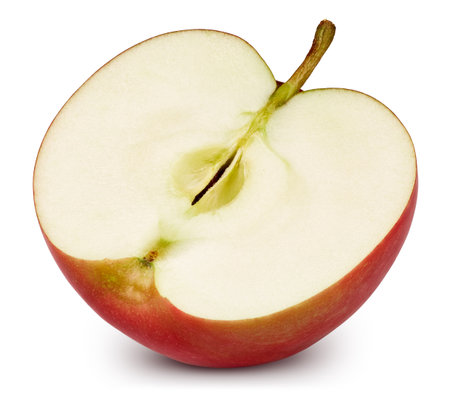 Red apple isolated on whiteの写真素材