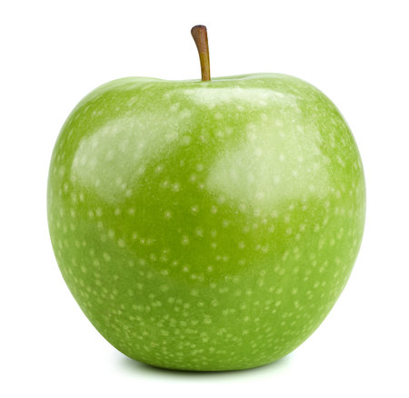 Green apple isolated on whiteの写真素材