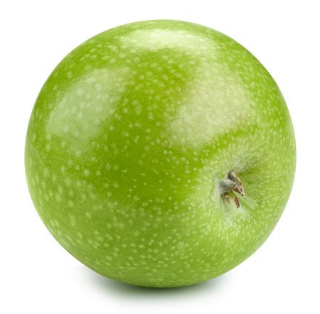 Green apple isolated on whiteの写真素材
