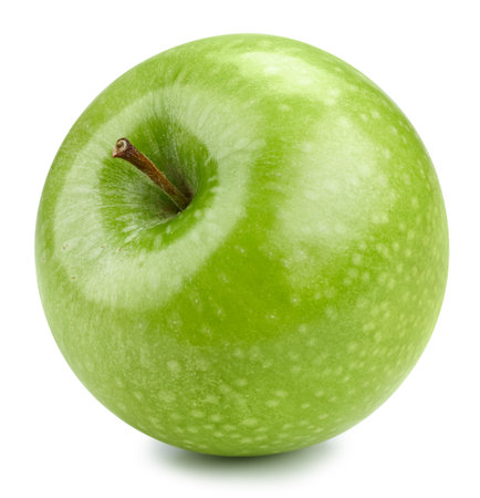 Green apples isolated on whiteの写真素材